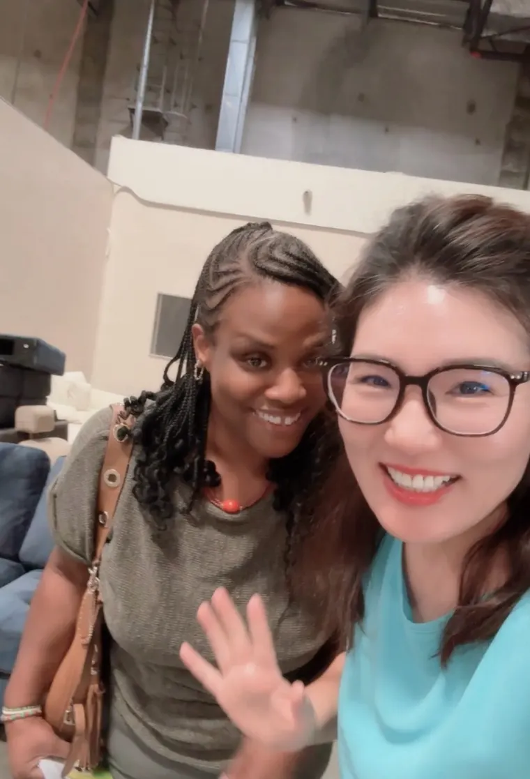 PrimeAura Global clients visiting our Los Angeles warehouse with Jolin